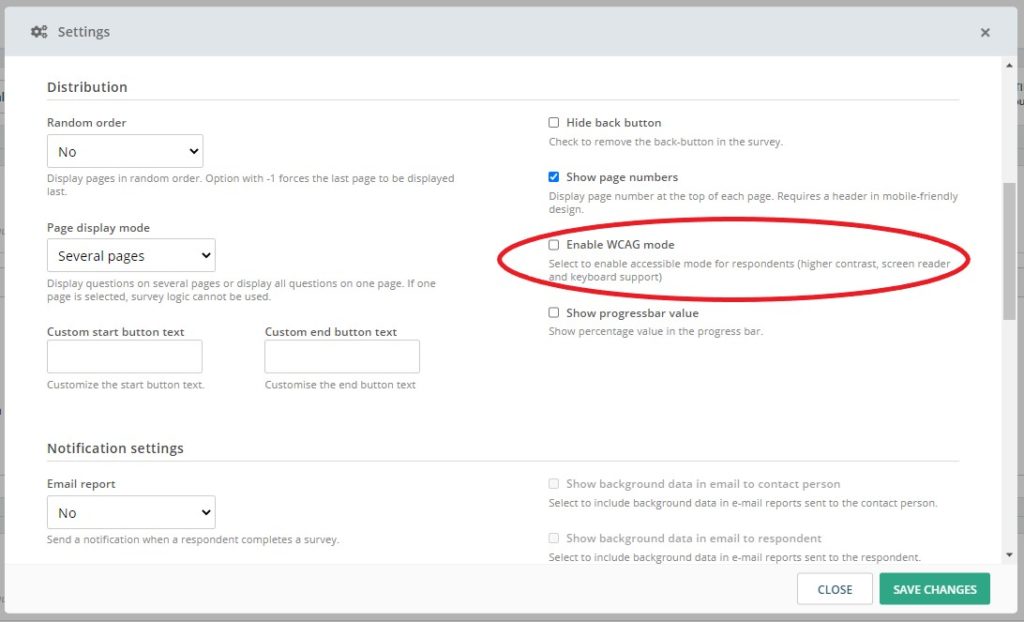 Accessibility Report Sections